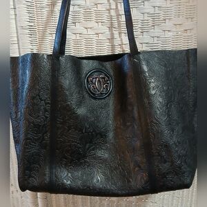 NWT Sharif Leather Tooled Tote w/Coin Purse & Dust Cover